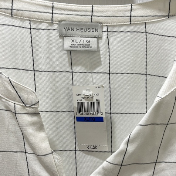 White with black stripe cotton blouse - Picture 2 of 3